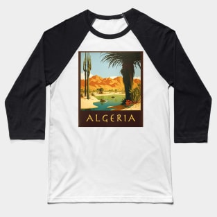 Algeria Oasis Vintage Travel Art Poster Baseball T-Shirt